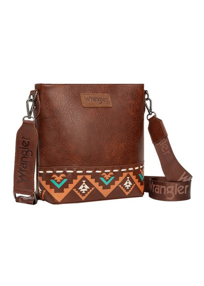 Wrangler LANA AZTEC PRINT CROSSBODY BAG Brown