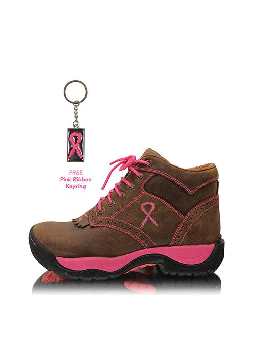 TWISTED X WMNS PINK RIBBON LACE UP