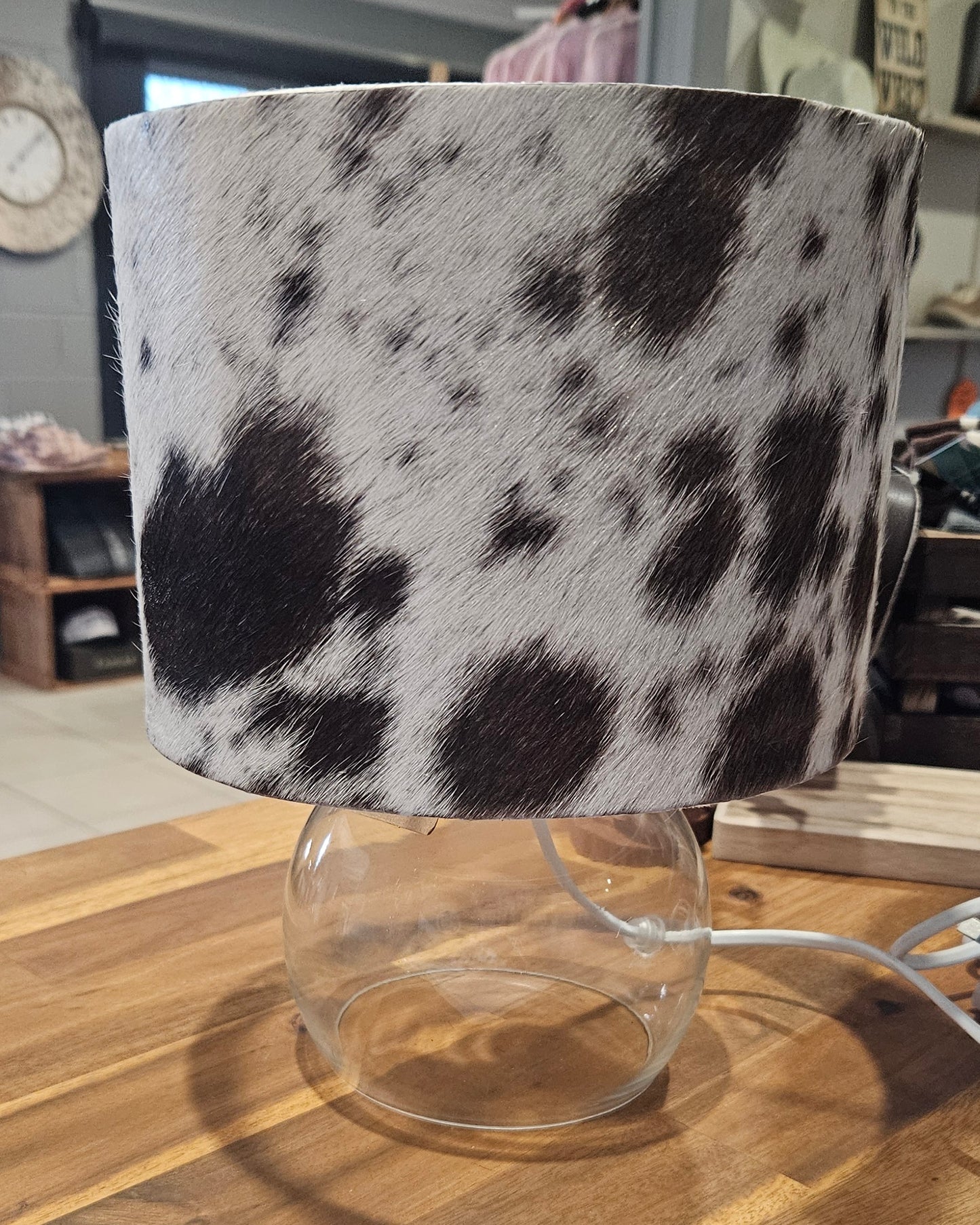 Dusty and Rayne Large Cowhide Lamp