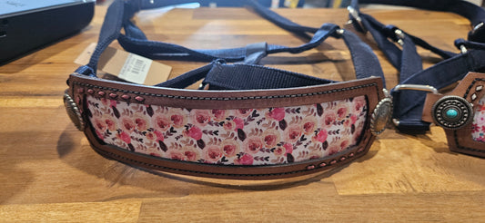 DUSTY AND RAYNE HALTERS LEATHER NOSEBANDS PINK
