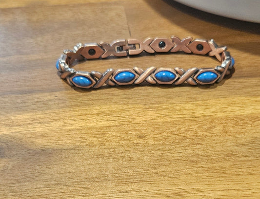 Western Copper Blue Stones Bracelet