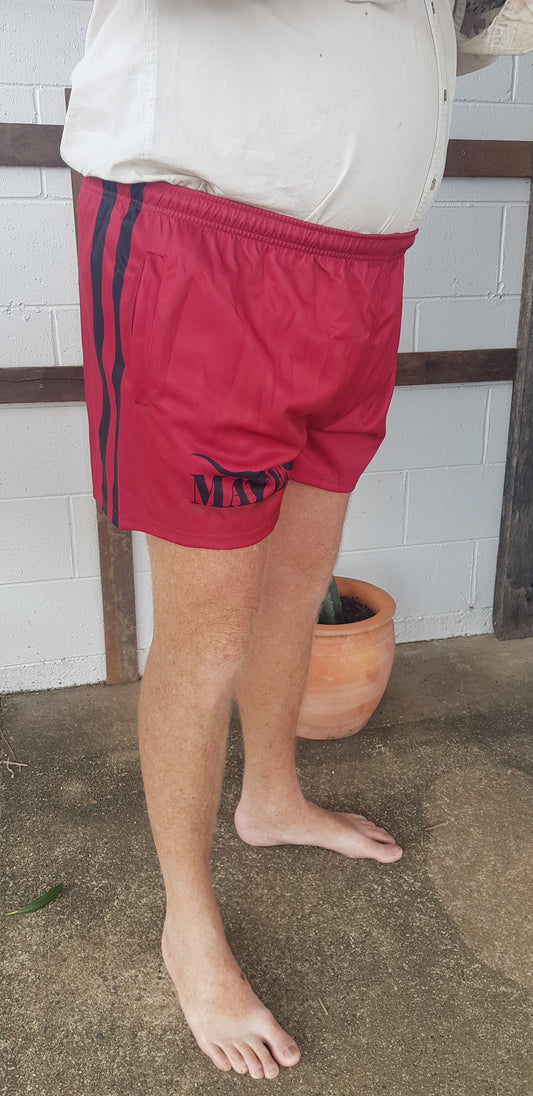 Mates Western Footy Shorts - Red / Black
