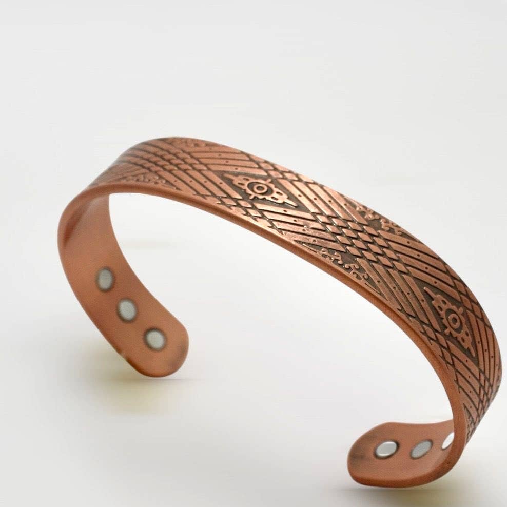 Copper therapy bracelet southwest design with magnets 34