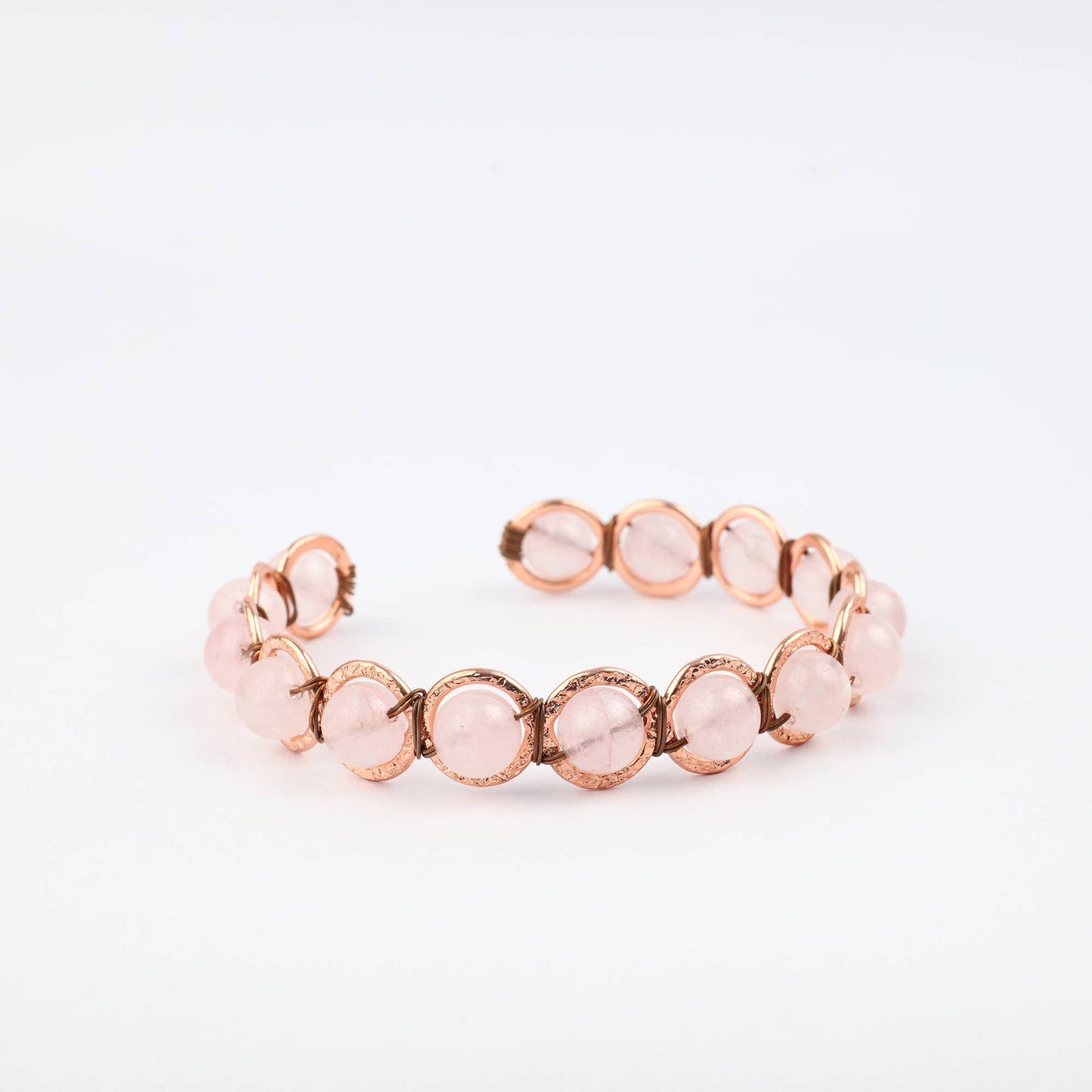 Copper & Rose Quartz Crystal Bracelet