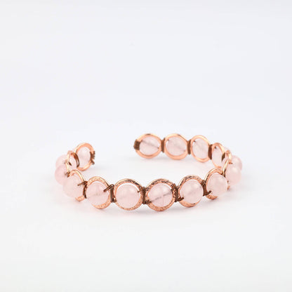 Copper & Rose Quartz Crystal Bracelet