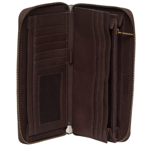 Multi Saddle Blanket Zippered Wallet with Tooled Leather – TSB21B