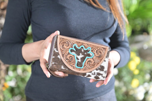 Bullhead Cowhide Tooling Leather Small Wallet – Ronda (AW33)