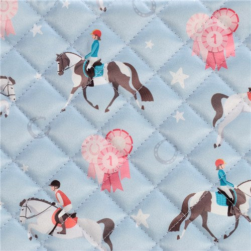 Bambino Pony Print Saddle Pad - Pale Blue/Pink
