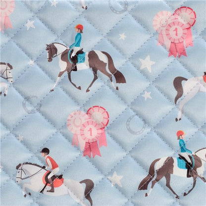 Bambino Pony Print Saddle Pad - Pale Blue/Pink