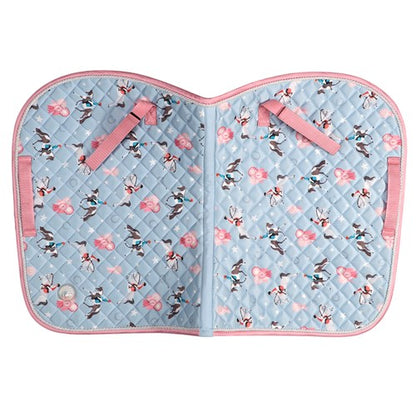 Bambino Pony Print Saddle Pad - Pale Blue/Pink