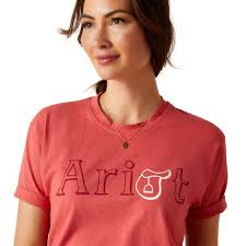 Ariat Womens BF SS Tshirt Heather Baked Apple