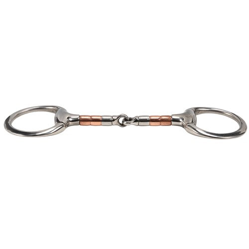 Eggbutt Snaffle Bit w/Copper & SS Rollers & Flat Rings full / 13.5cm