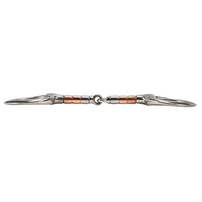 Eggbutt Snaffle Bit w/Copper & SS Rollers & Flat Rings full / 13.5cm