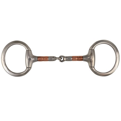 Eggbutt Snaffle Bit w/Copper & SS Rollers & Flat Rings full / 13.5cm