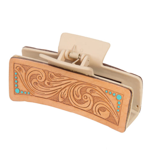 Tooling Leather Hair Clip – CA12