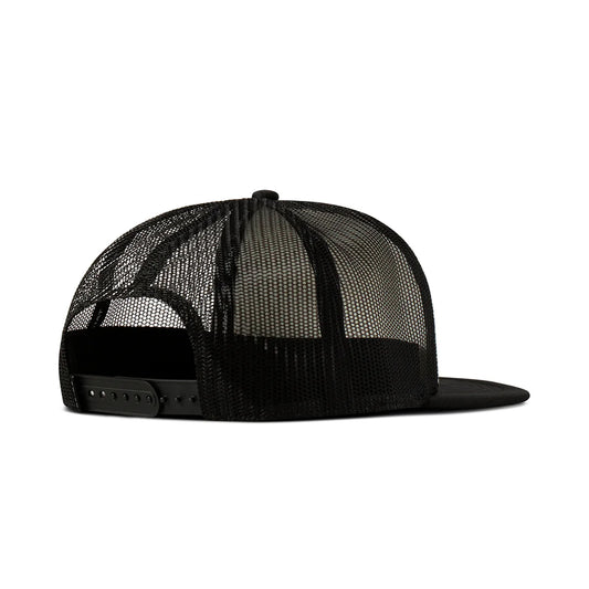 Men's Shield Logo Sketch Print Mesh Black White Snap Back Cap