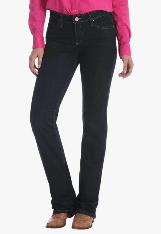 Wrangler Womens Q Baby Ultimate Riding Jean DARK BLUE 32 LEG