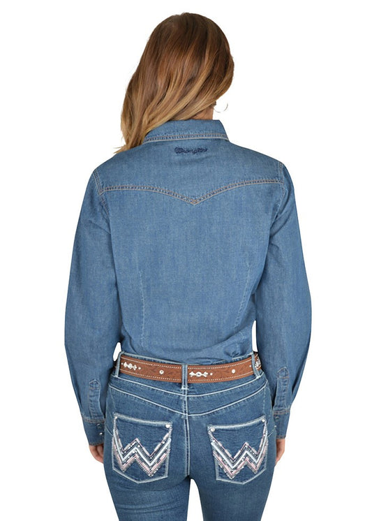 WRANGLER WOMEN JAY DENIM WESTERN LS SHIRT