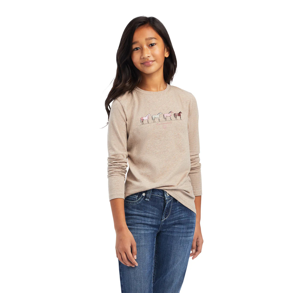 Ariat Youth Differnt colour LS Tee Banyan Bark Heather