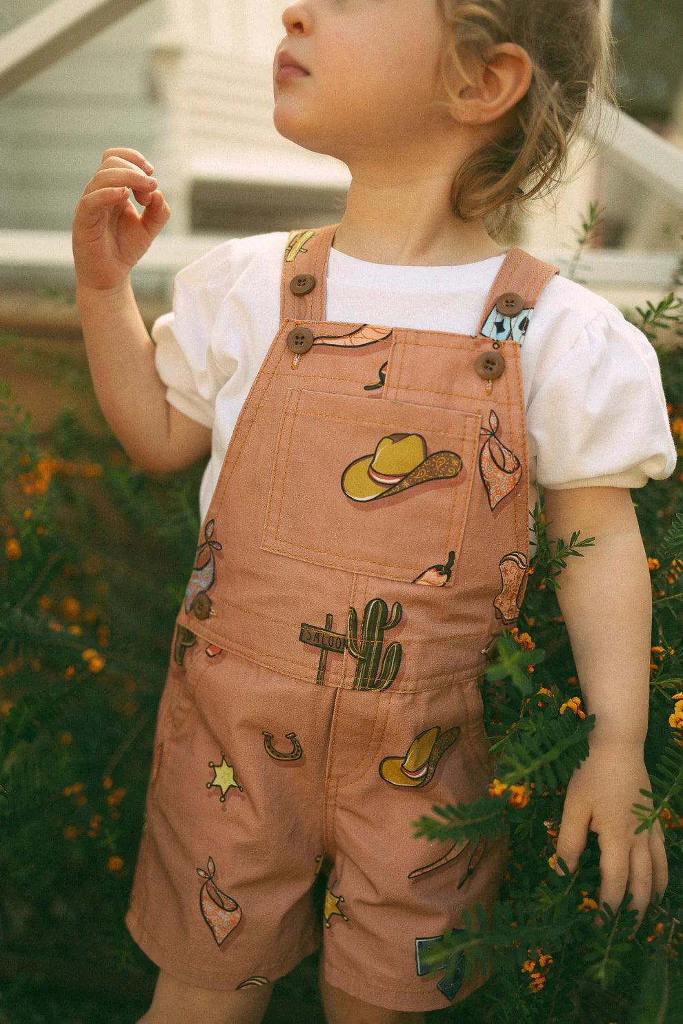 Little Morbry Urban Rodeo Short Overalls - Rust Pink