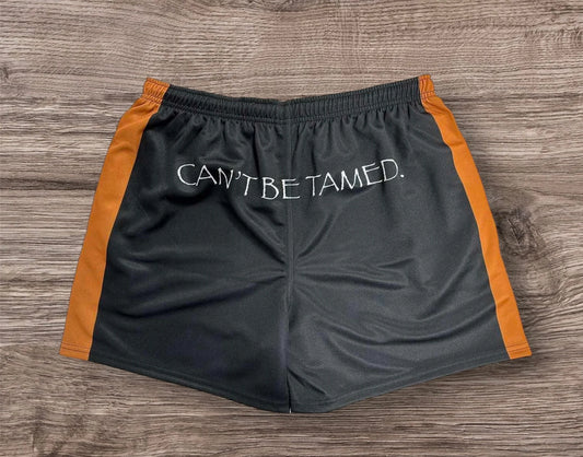 Footy Shorts - Adult - Can’t be tamed - longer length - 1806 Rare Breed and Co