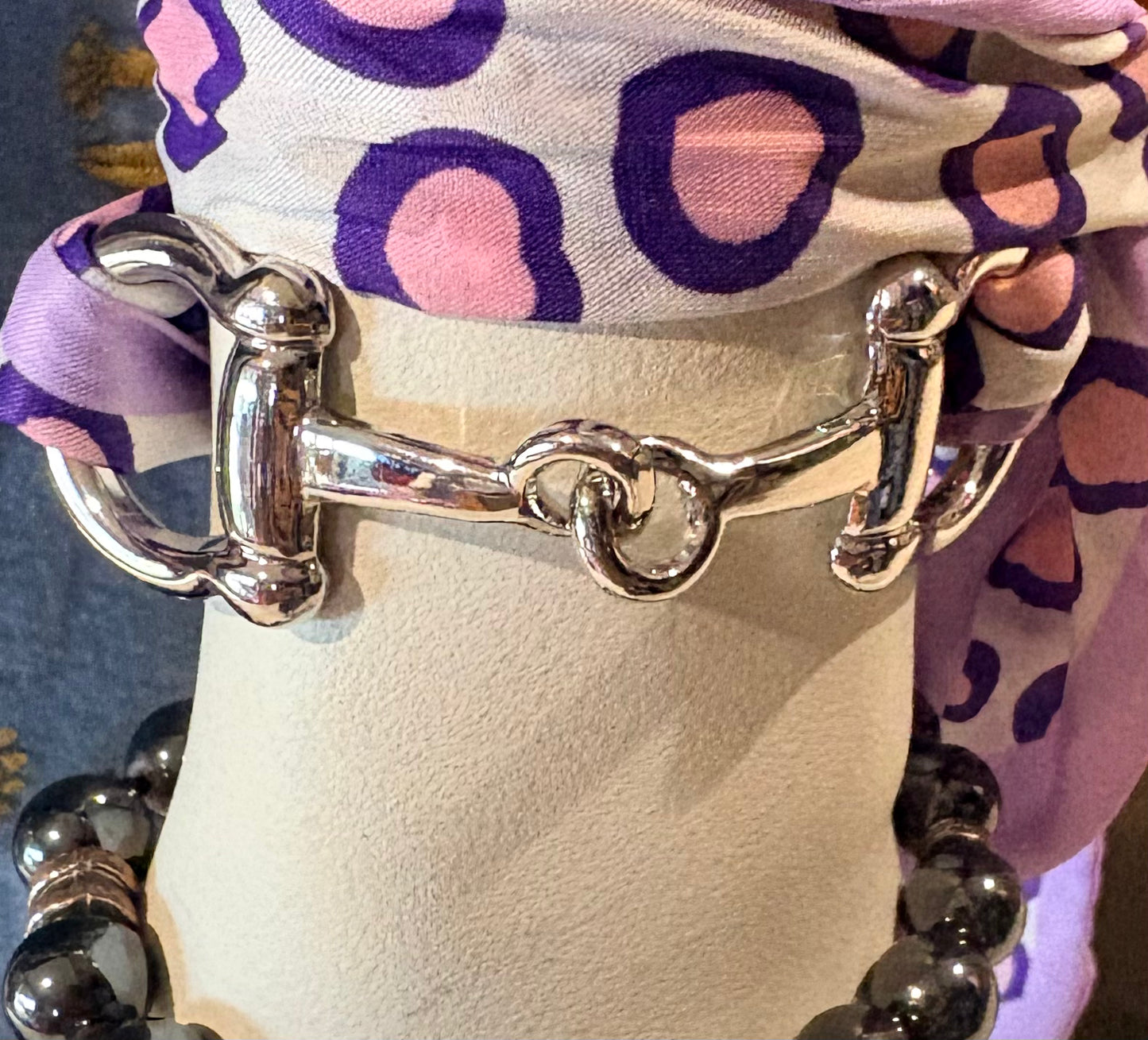 Snaffle Bit for Neck Ties  / Scarf Accessory (Gold & Silver)