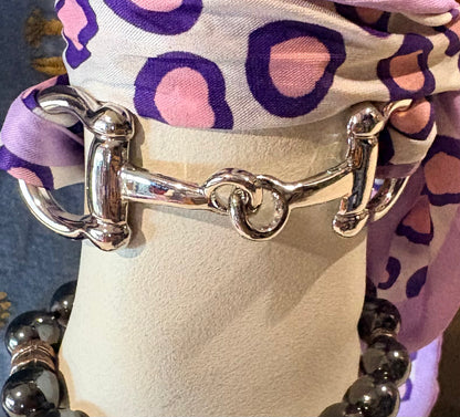 Snaffle Bit for Neck Ties  / Scarf Accessory (Gold & Silver)