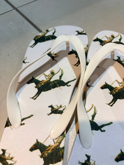 MATES THONGS - SLIM FITTING - WHITE BRONC PRINT