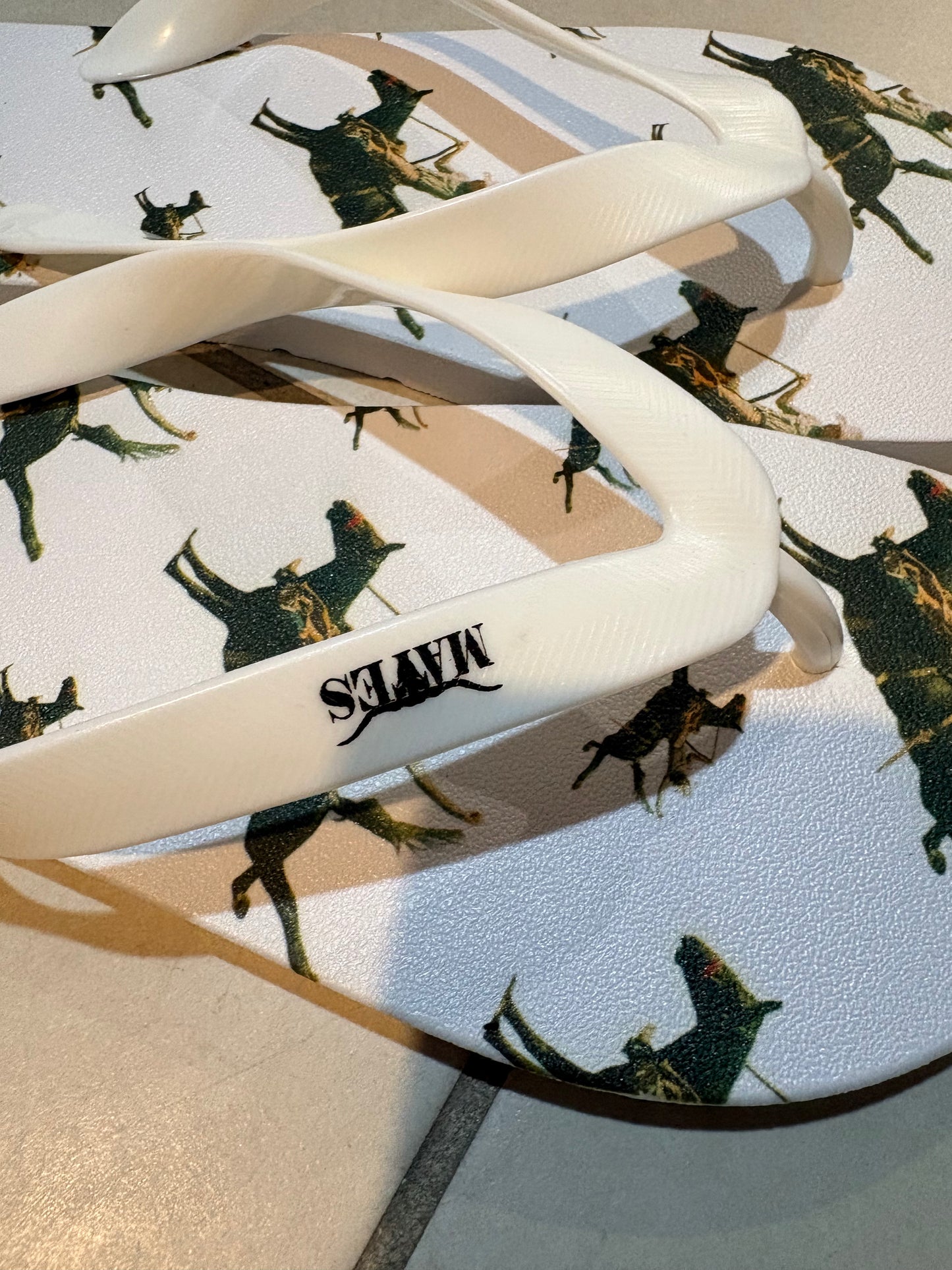 MATES THONGS - SLIM FITTING - WHITE BRONC PRINT