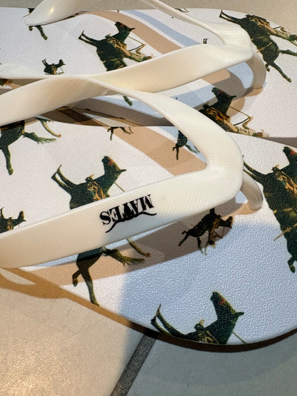 MATES THONGS - SLIM FITTING - WHITE BRONC PRINT