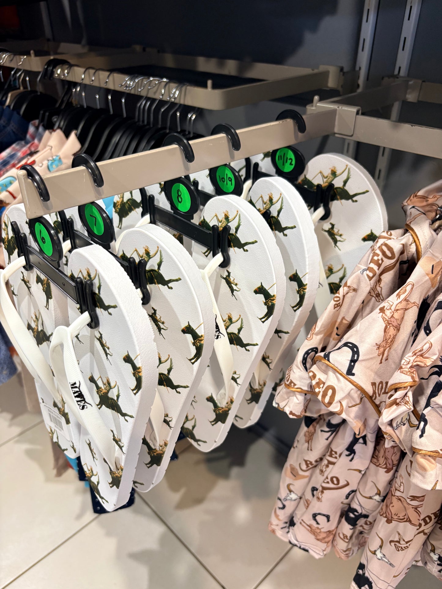 MATES THONGS - SLIM FITTING - WHITE BRONC PRINT