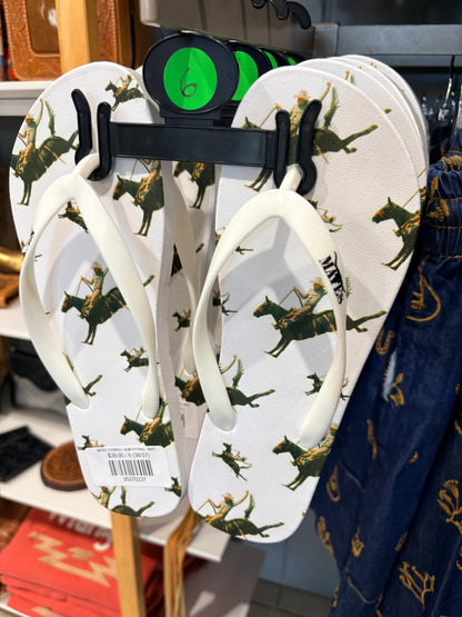 MATES THONGS - SLIM FITTING - WHITE BRONC PRINT