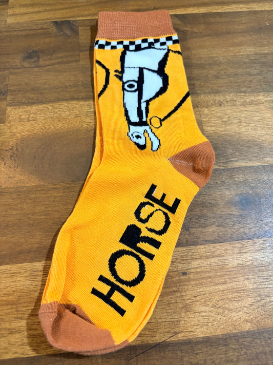 Western Novelty Calf Socks - Horsehead - 2-7