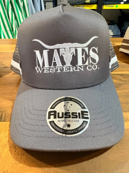 Mates Western Caps - Grey and White
