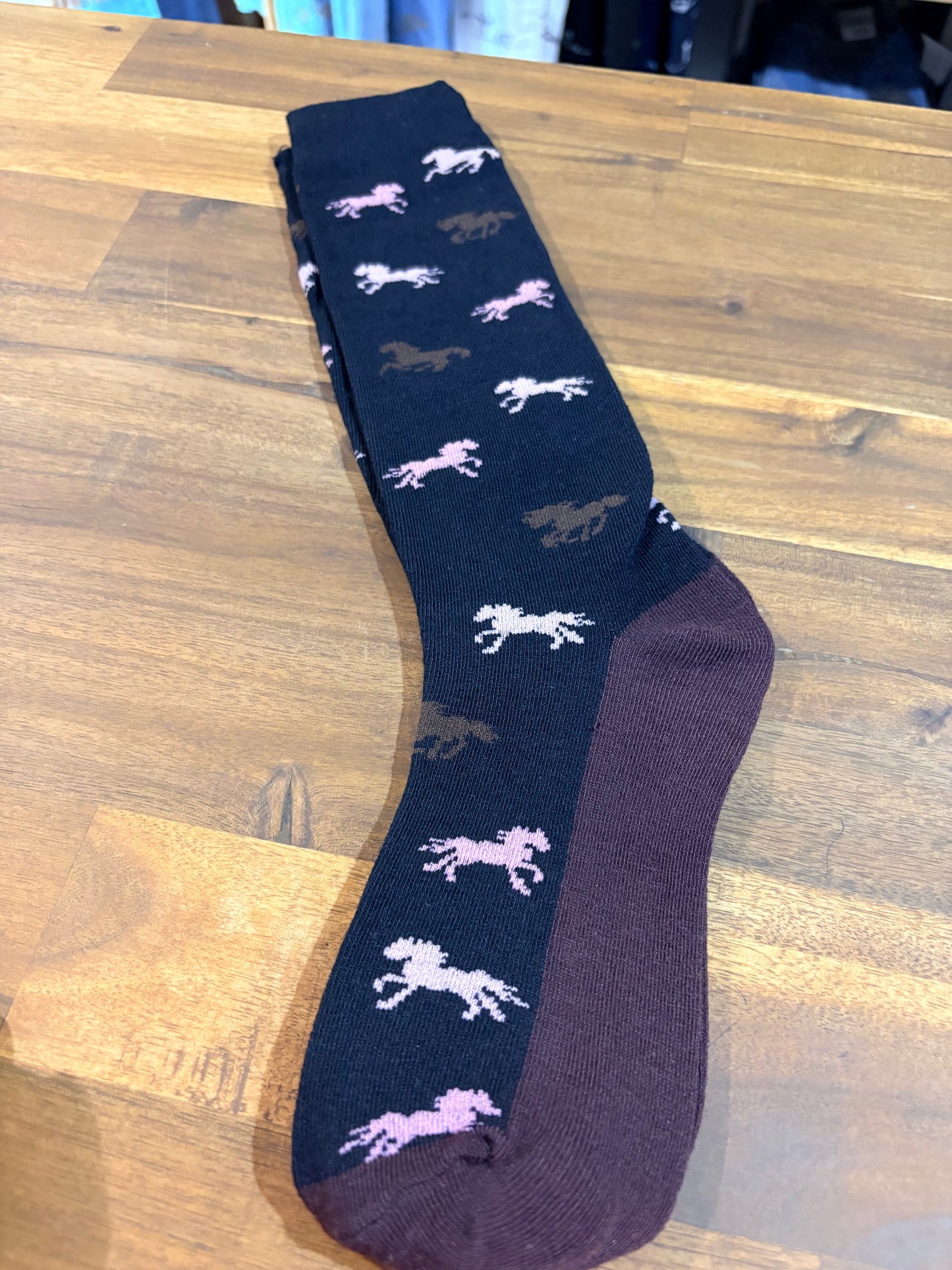 Western Novelty Calf Socks - Horses - 2 to 7