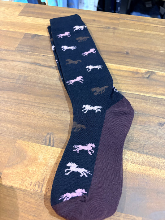 Western Novelty Calf Socks - Horses - 2 to 7