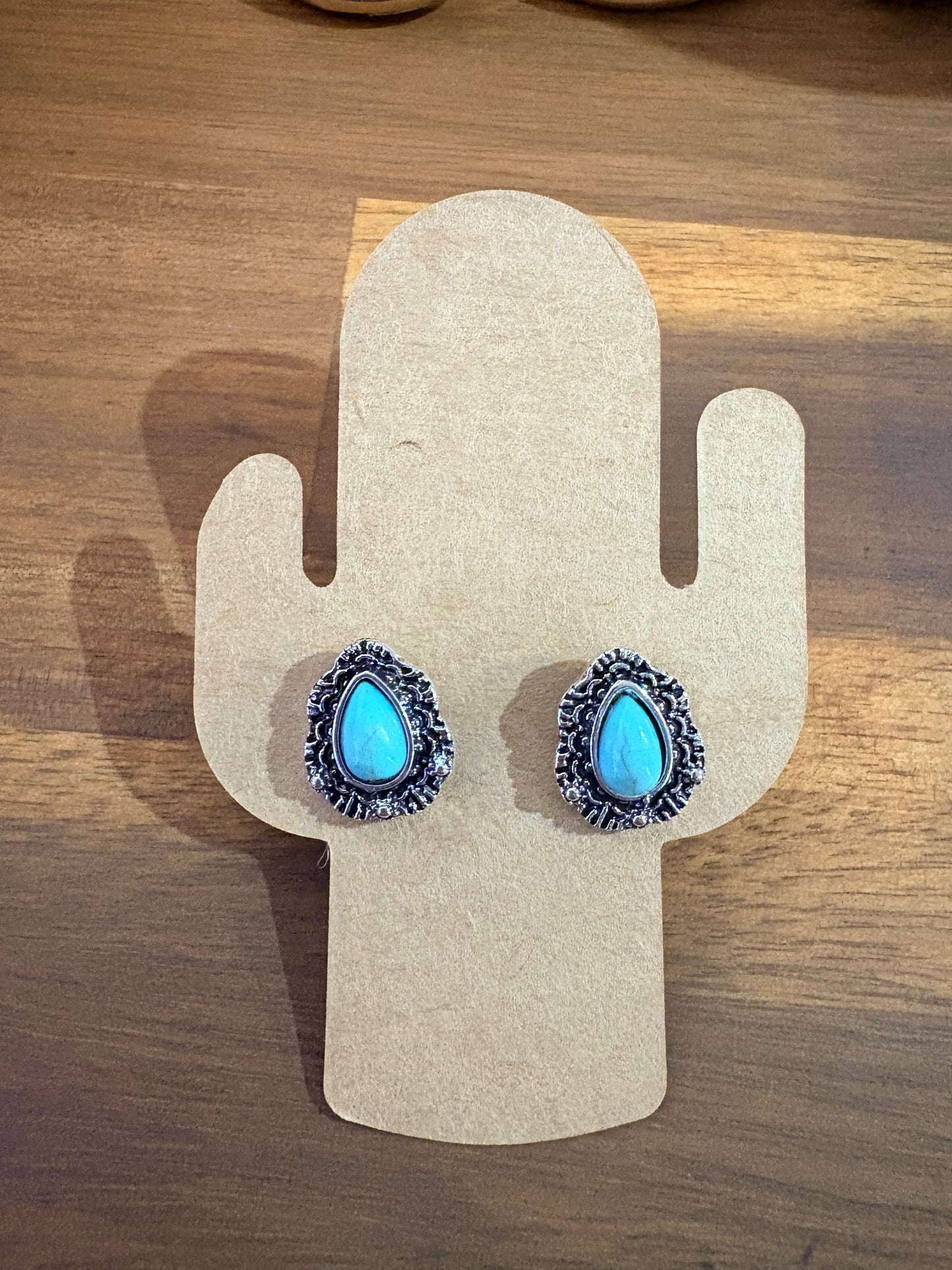 Western Earrings - Teardrop Turquoise