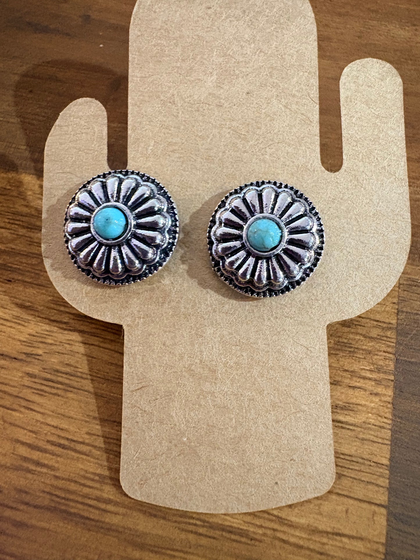 Western Earrings - Turquoise circles