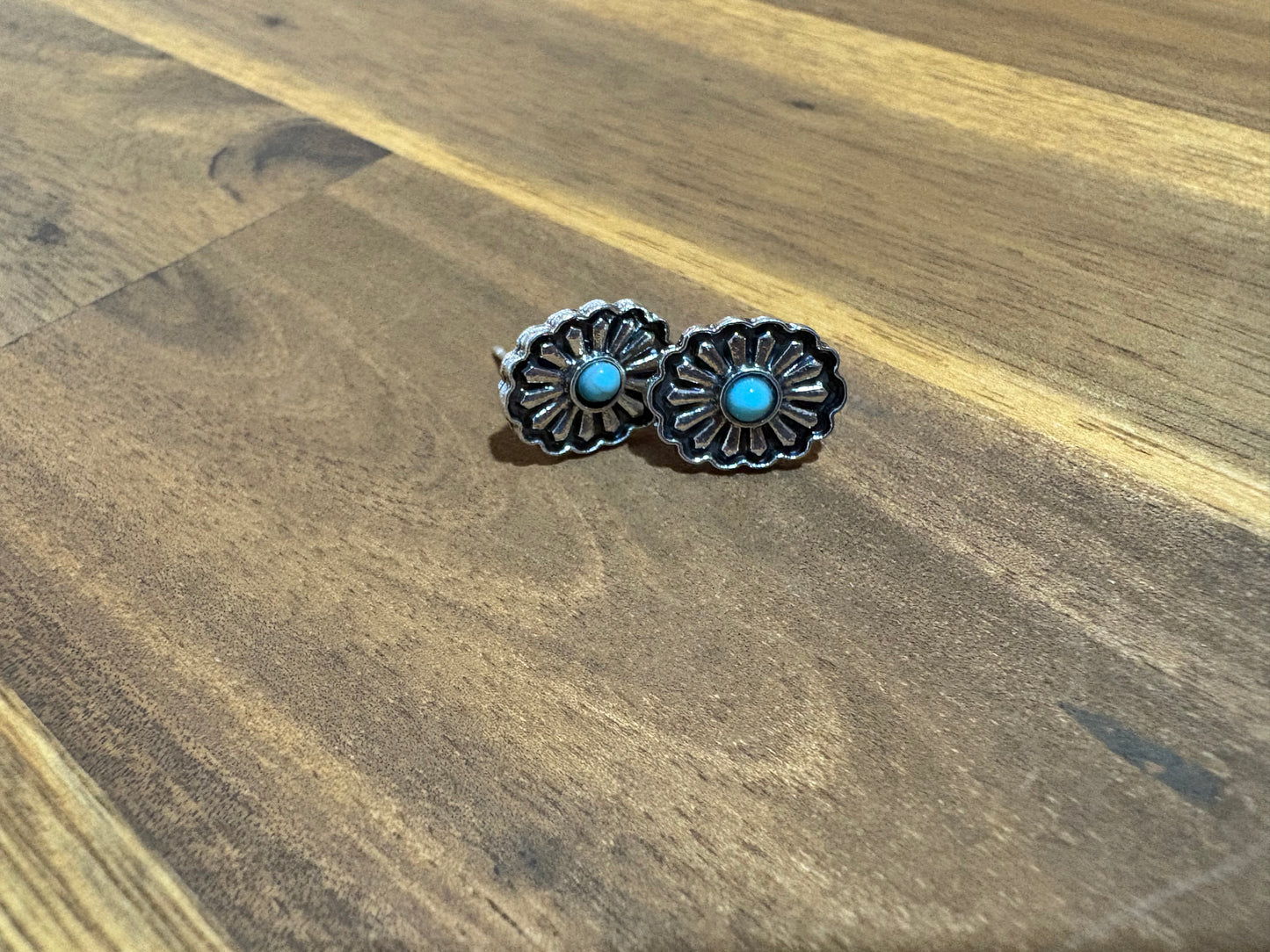 Western Mini Round Turquoise Earrings