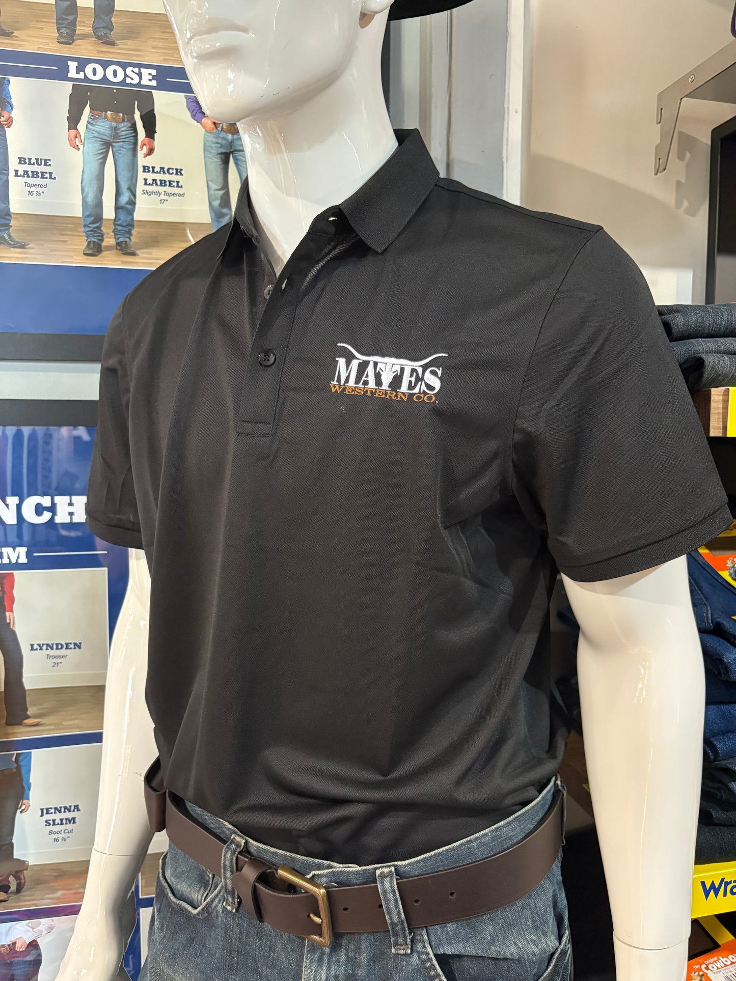 Unisex Black Polo with Mates Logo