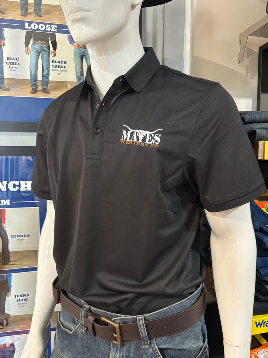 Unisex Black Polo with Mates Logo