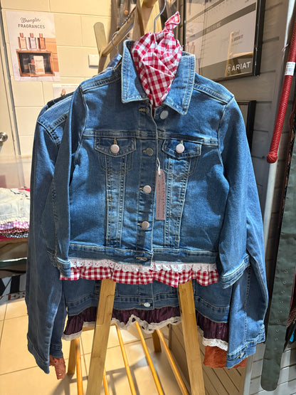 Red Lily Denim - Emma Denim Jacket Red Gingham - Youth