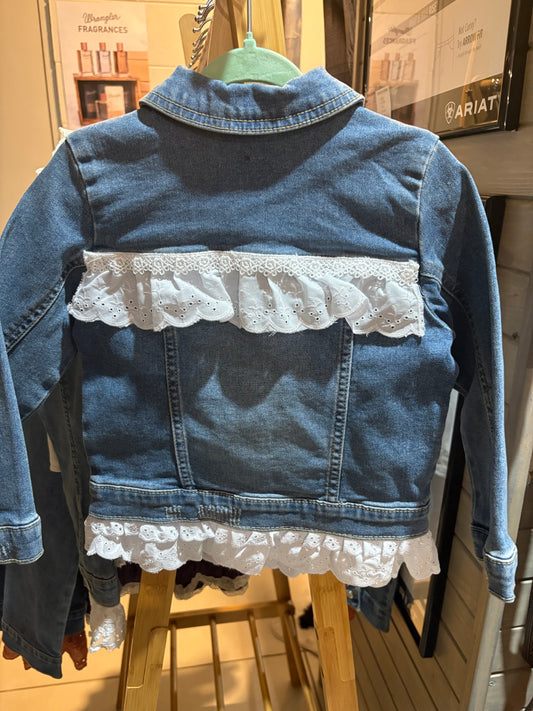 Red Lily Denim - Girls Jessie White Lace Denim Jacket