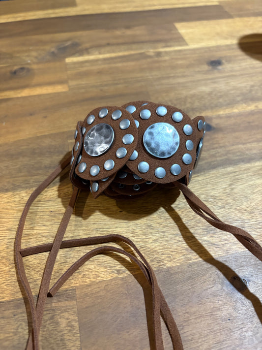 Dark Brown Leather Concho Belt