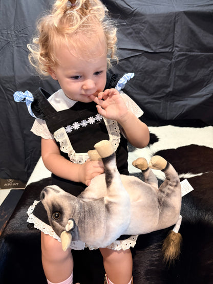 Red Lily Denim - Morrisey Girls Black Pinafores - Blue or Pink