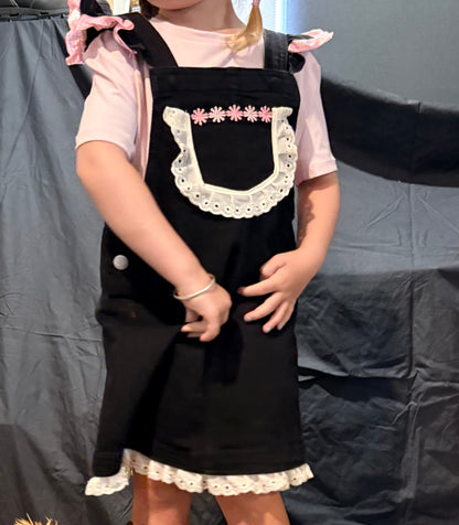 Red Lily Denim - Morrisey Girls Black Pinafores - Blue or Pink