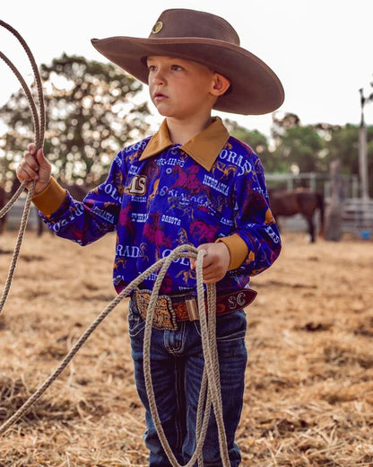 Little Spurs & Co - Royal Blue Rodeo Sun Protection Shirt