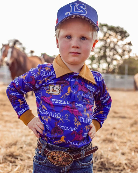 Little Spurs & Co - Royal Blue Rodeo Sun Protection Shirt
