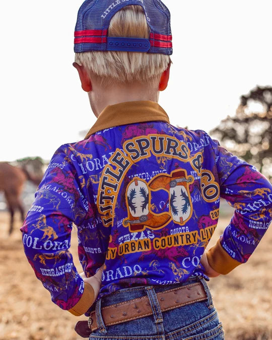 Little Spurs & Co - Royal Blue Rodeo Sun Protection Shirt