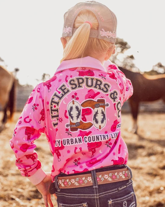 Little Spurs & Co - Cowgirl Pink Sun Protection Shirt